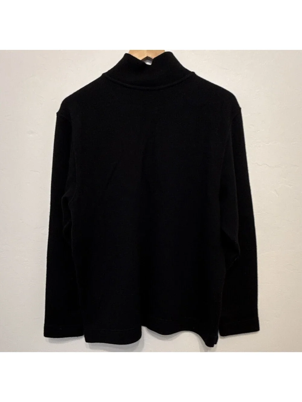 Banana Republic Men’s Black 1/4 Zip Mock Neck Wool Blend Sweater L